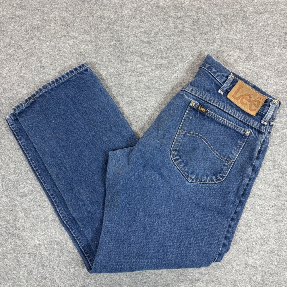 Vintage 70s Lee Straight Leg Denim Jeans Blue Made in USA 34x30